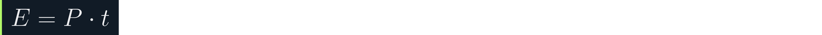 E equals P times t